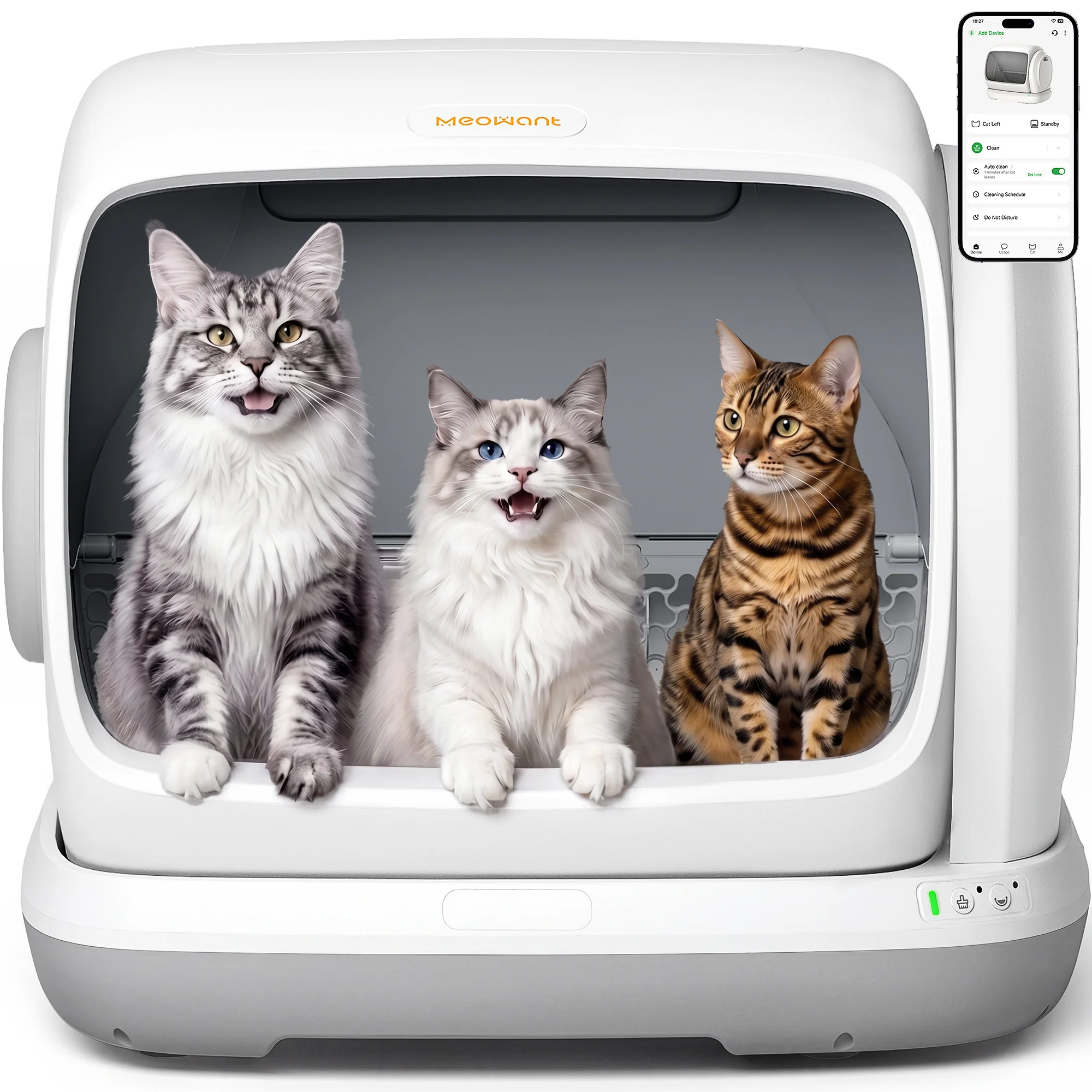 Meowant Samoczyszcząca kuweta dla kotów – MW-SC09 (szara)