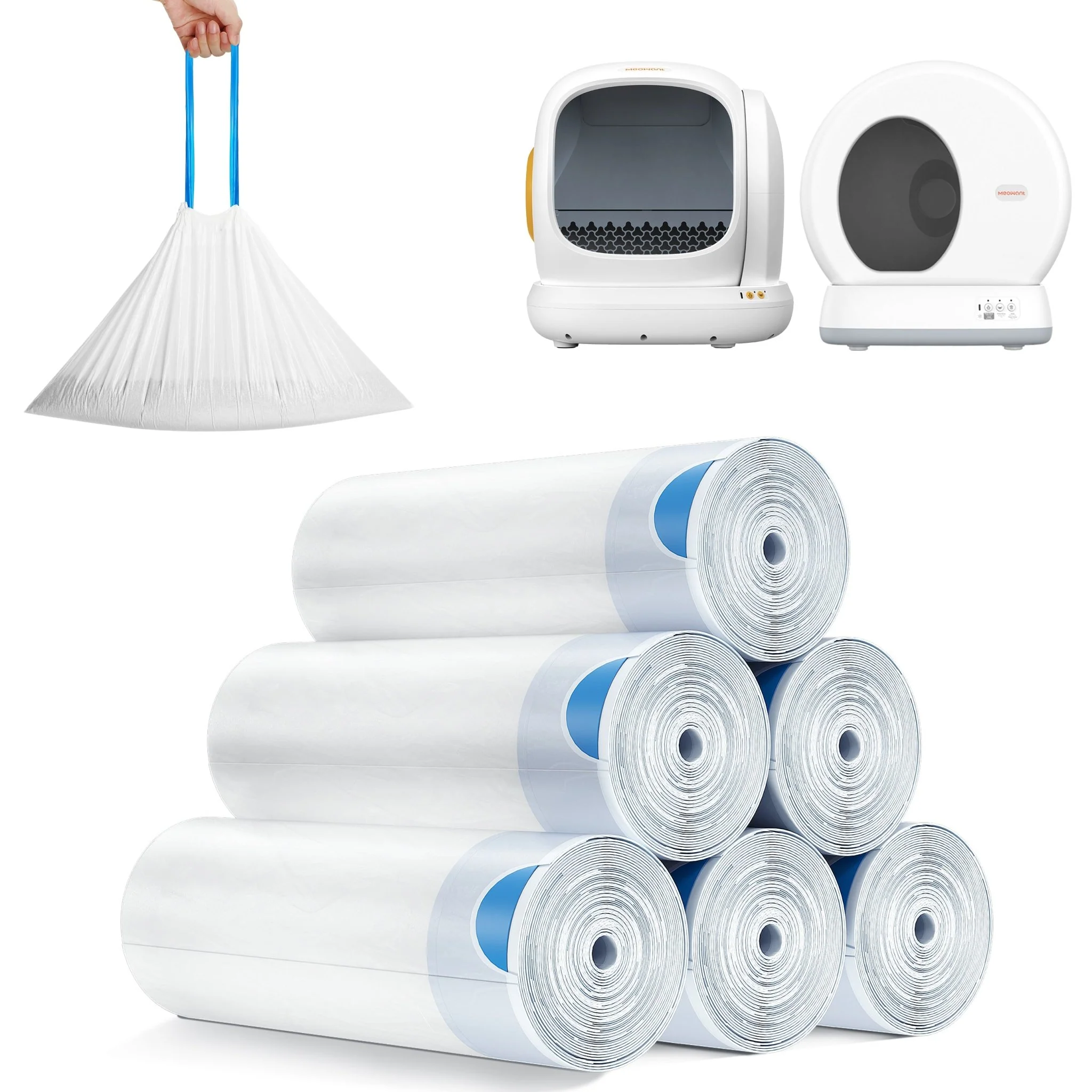 MeoWant Litter Box Liners Roll Pack, 20 Bags per Roll