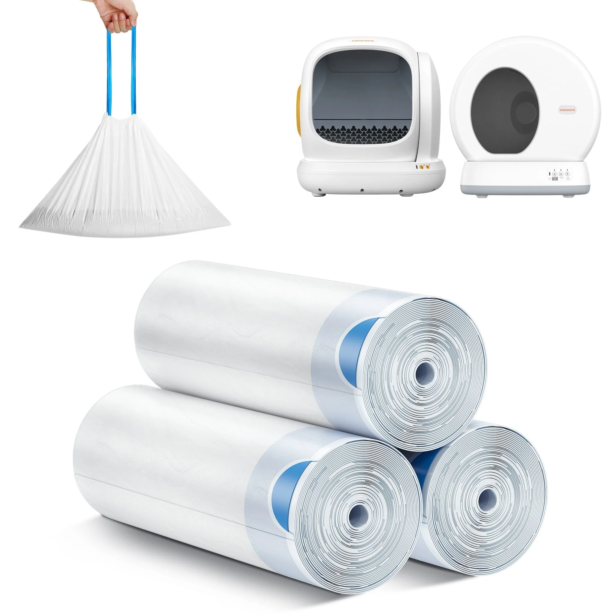 MeoWant Litter Box Liners Roll Pack, 20 Bags per Roll