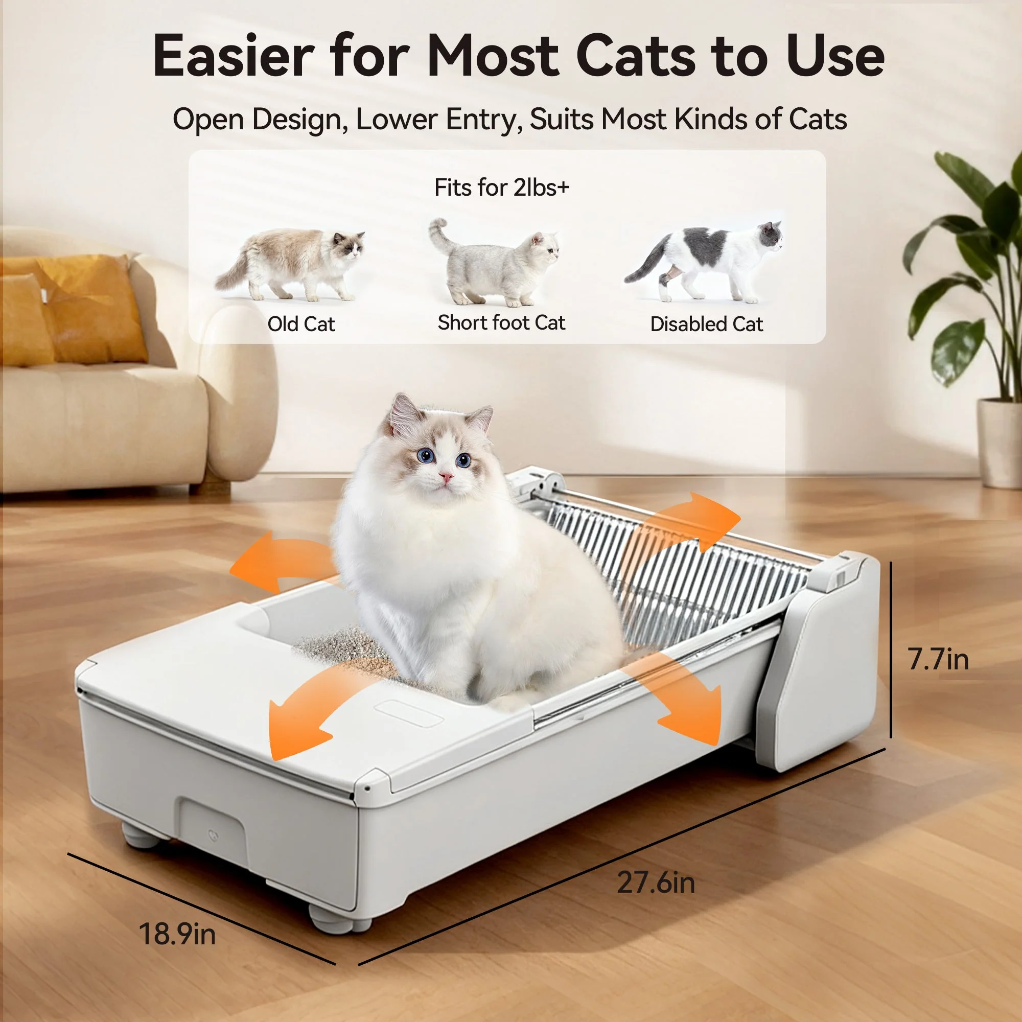 Meowant Open Top Self-Cleaning Cat Litter Box – SC03