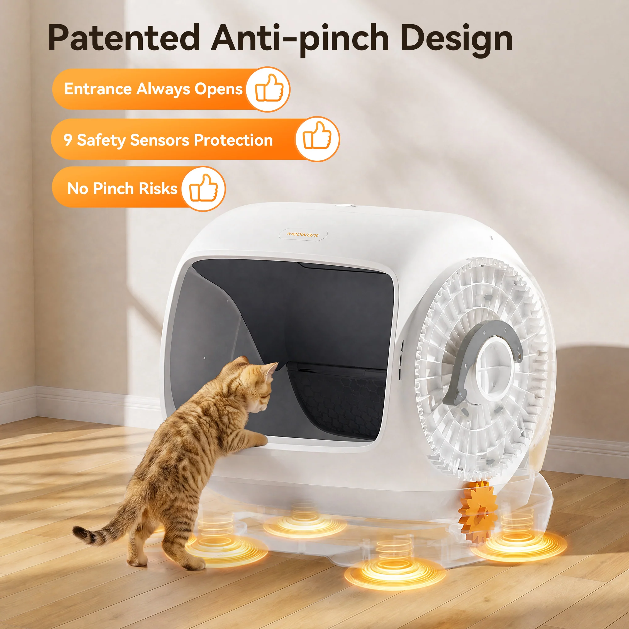 Caixa de areia autolimpante para gatos Meowant – MW-SC09 (Cinza)